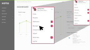 Educator avatar menu open with Messages selected